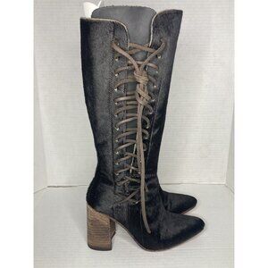 FREEBIRD JOAQUIN BLACK CALF HAIR BOOTS WOMENS SIZE 6